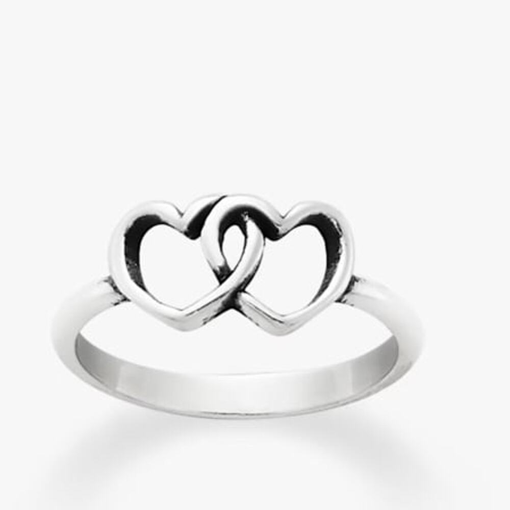 James Avery Two Hearts Together Ring Minimalist Size 8